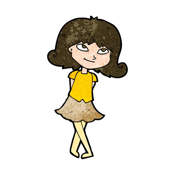 Chica inteligente de dibujos animados — Vector de stock