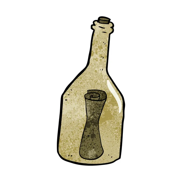 Karikaturenbrief in der Flasche — Stockvektor