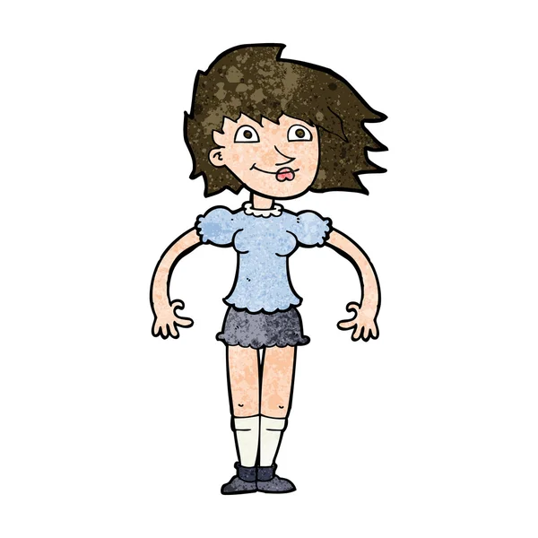 Dibujos animados mujer feliz — Vector de stock