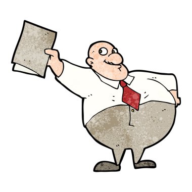 karikatür mutlu patron ile dosya