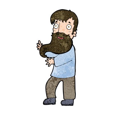 Çizgi film heyecanlı sakallı adam