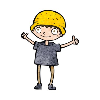 Pozitif tavırlı çizgi film çocuğu.