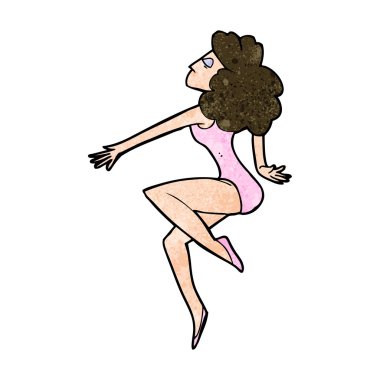çizgi film dans eden kadın