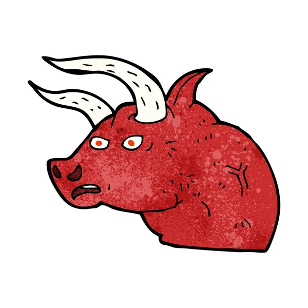 Cartoon angry bull head — Stock Vector