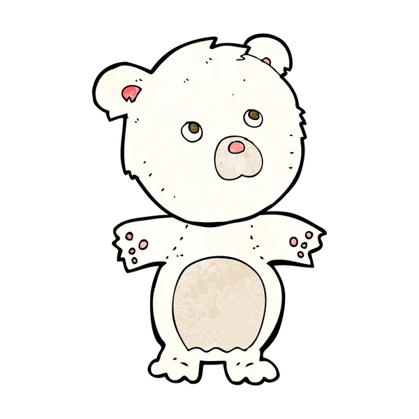 Urso de pelúcia engraçado desenhos animados — Vetor de Stock