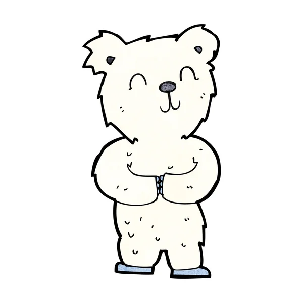 Γελοιογραφία ευτυχισμένος μικρή πολική αρκούδα — Διανυσματικό Αρχείο
