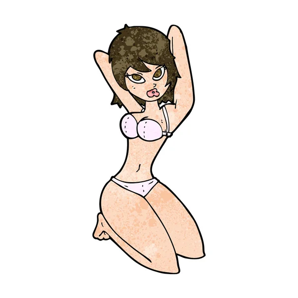 Desenho animado mulher sexy posando — Vetor de Stock