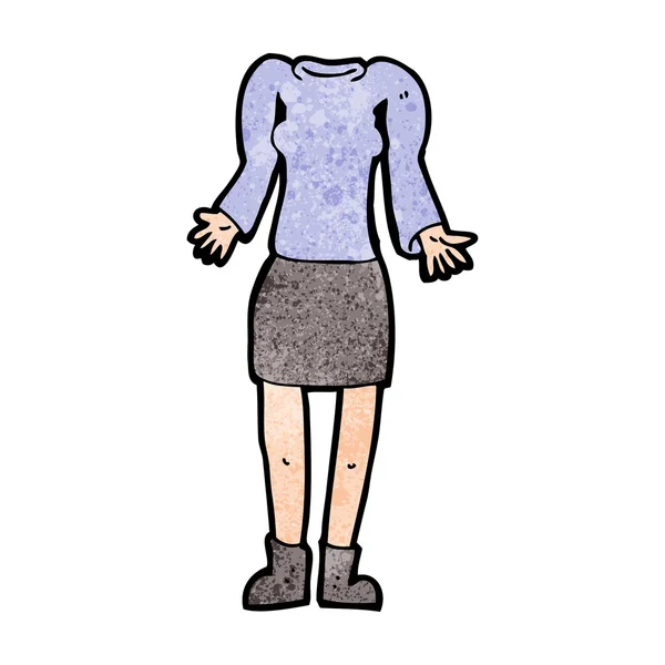 Cartone animato corpo femminile con spalle scrollate (mix and match cart — Vettoriale Stock