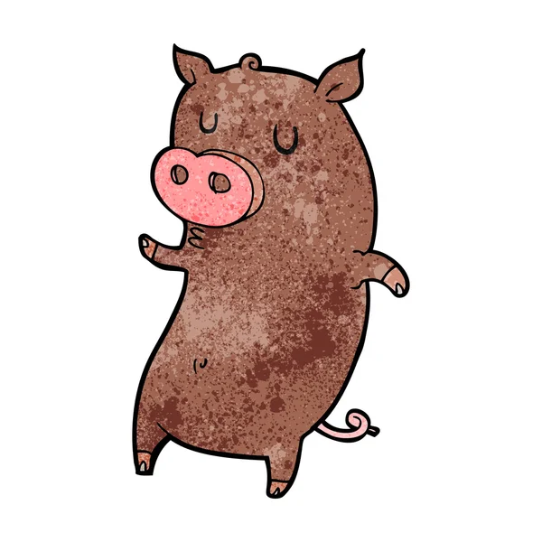 Drôle dessin animé cochon — Image vectorielle