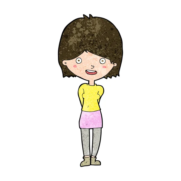 Cartoon vriendelijke vrouw — Stockvector