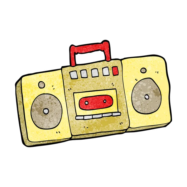 Reproductor de cassette de radio de dibujos animados — Vector de stock