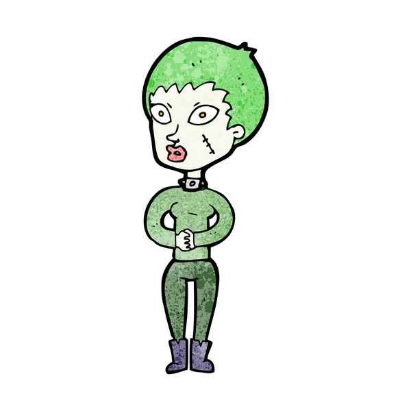 Cartone animato zombie ragazza — Vettoriale Stock