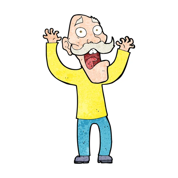 Cartoon alter Mann bekommt einen Schreck — Stockvektor