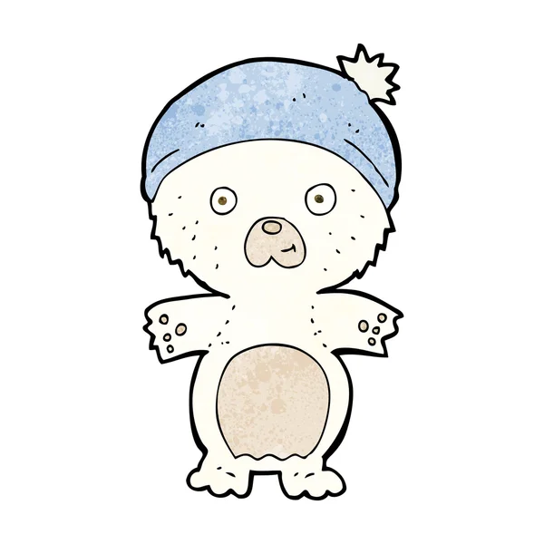 Dibujos animados lindo oso polar en sombrero — Archivo Imágenes Vectoriales