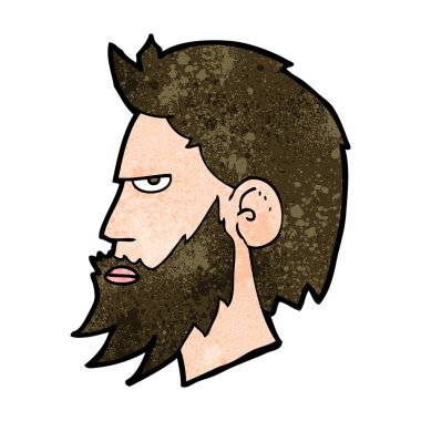 Sakallı çizgi film adamı.