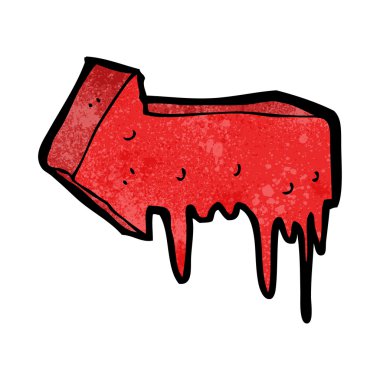 karikatür kanlı işaret eden oku