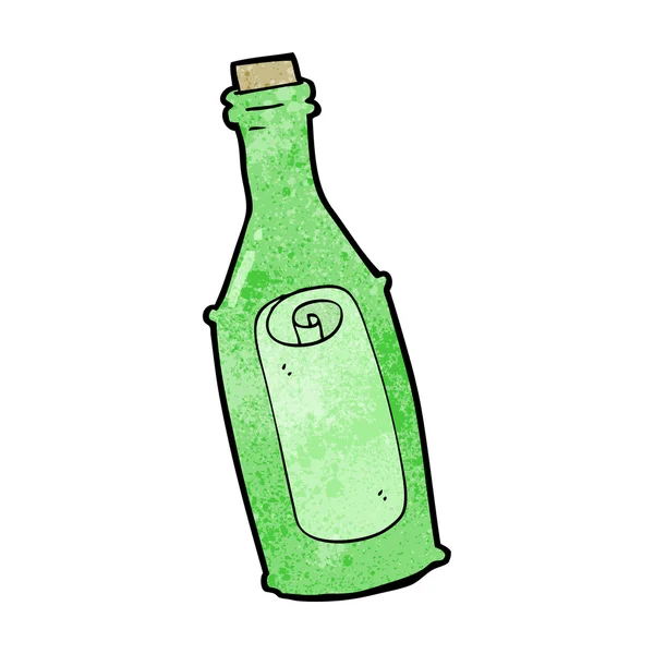 Mensaje de dibujos animados en botella — Vector de stock