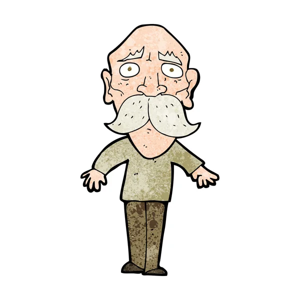 Karikatür üzgün yaşlı adam — Stok Vektör