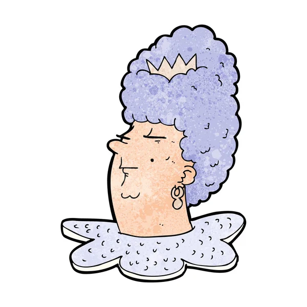 Cabeza de reina de dibujos animados — Vector de stock