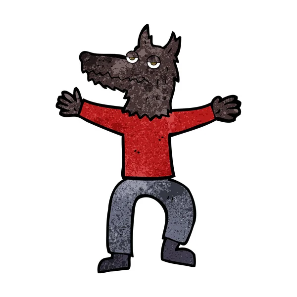 Zeichentrickfilm Wolf Mann — Stockvektor