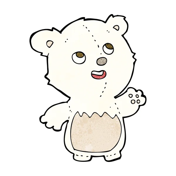 Cartoon happy lilla teddy isbjörn — Stock vektor