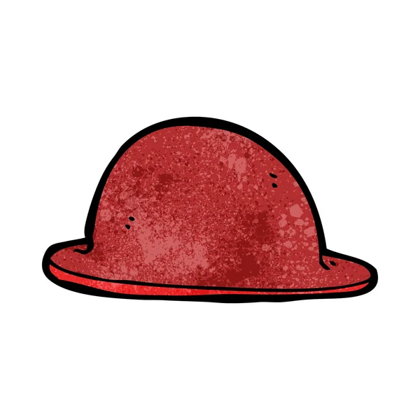 Sombrero de bombín rojo de dibujos animados — Vector de stock