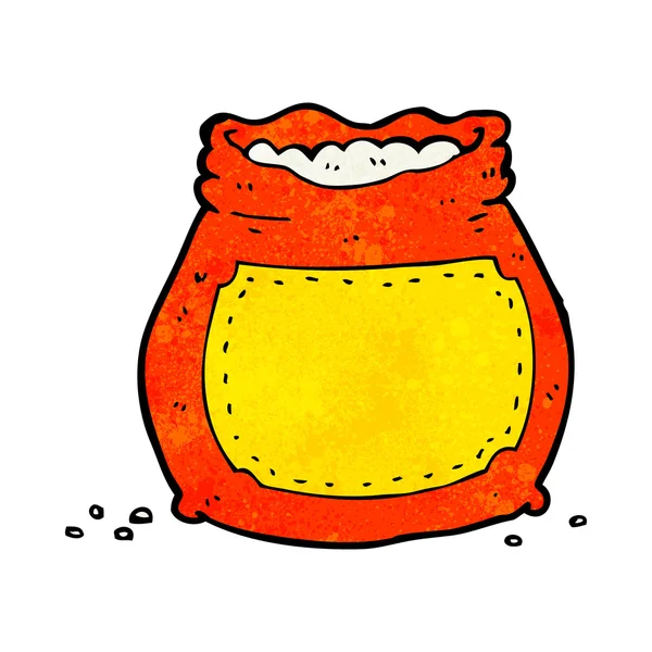小麦粉の漫画袋 — ストックベクタ