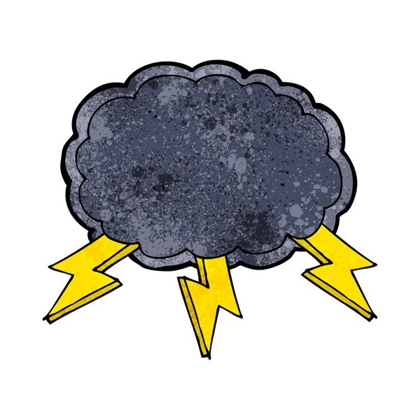Cartoon cloud and lightning bolt symbol — Stock Vector
