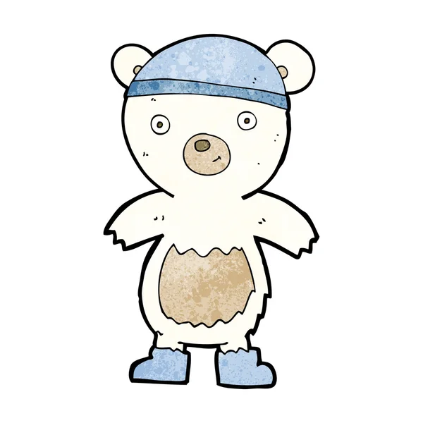 Dibujos animados lindo oso polar — Vector de stock