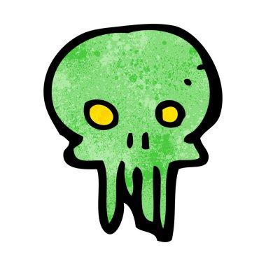 karikatür ürkütücü kafatası sembolü