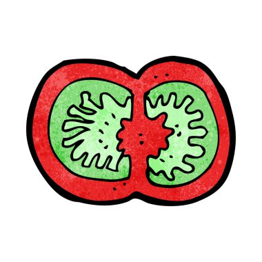 dilimlenmiş domates çizgi film