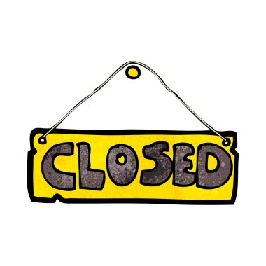 çizgi film kapalı dükkan işareti