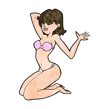 Çizgi film seksi bikinili kız