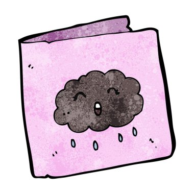 Bulut desenli çizgi film kartı