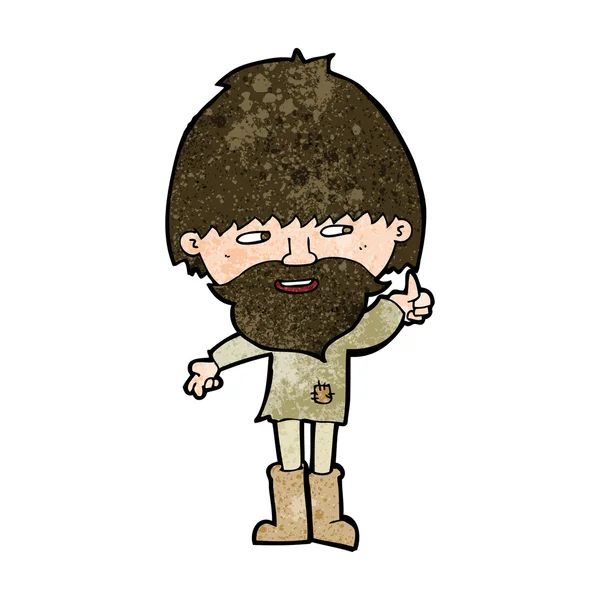 Cartoon Hippie Mann in Gummistiefeln — Stockvektor