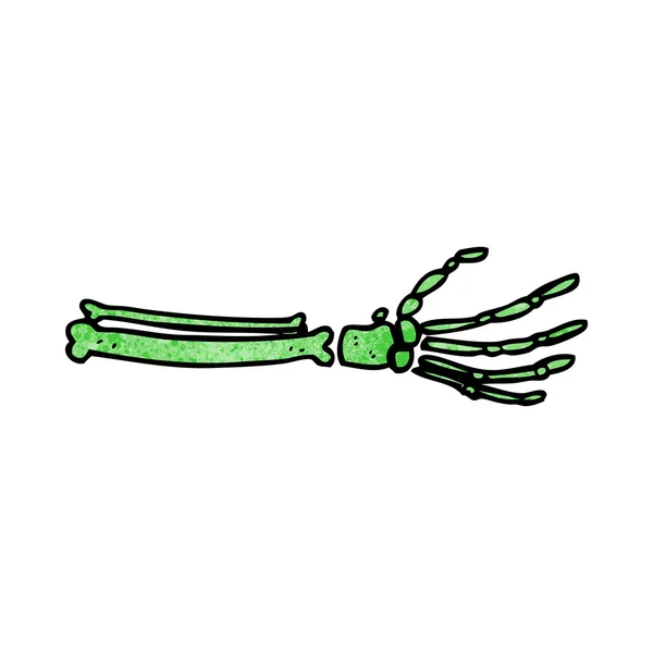 Mão esqueleto desenhos animados — Vetor de Stock