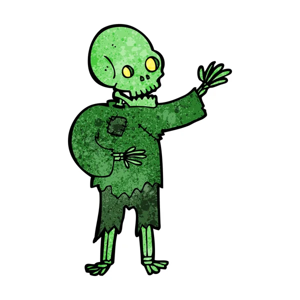 Squelette dessin animé agitant — Image vectorielle