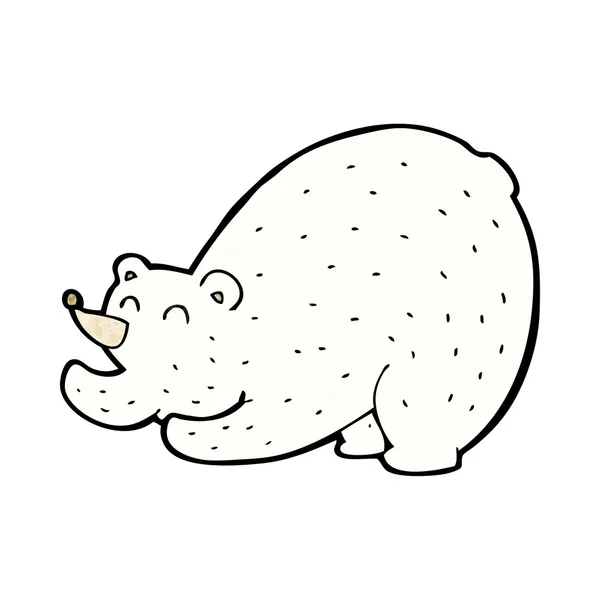 Dibujos animados estiramiento oso polar — Vector de stock