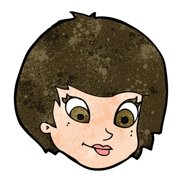 Cara femenina de dibujos animados — Vector de stock