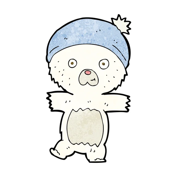 Dibujos animados lindo oso polar — Vector de stock