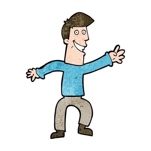 Dibujos animados hombre feliz bailando — Vector de stock