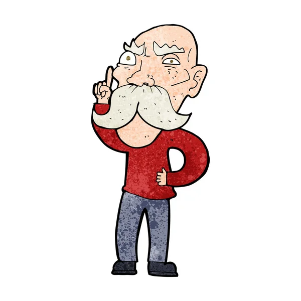 Dessin animé ennuyé vieil homme — Image vectorielle