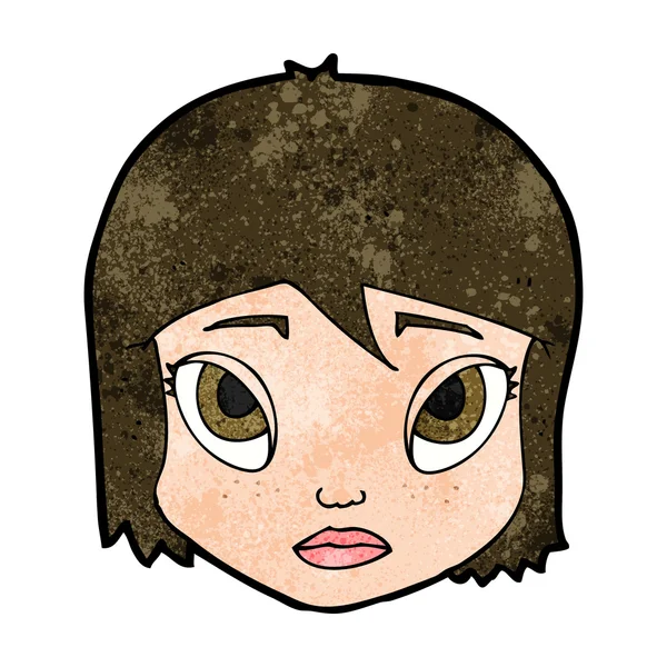 Dessin animé visage féminin — Image vectorielle