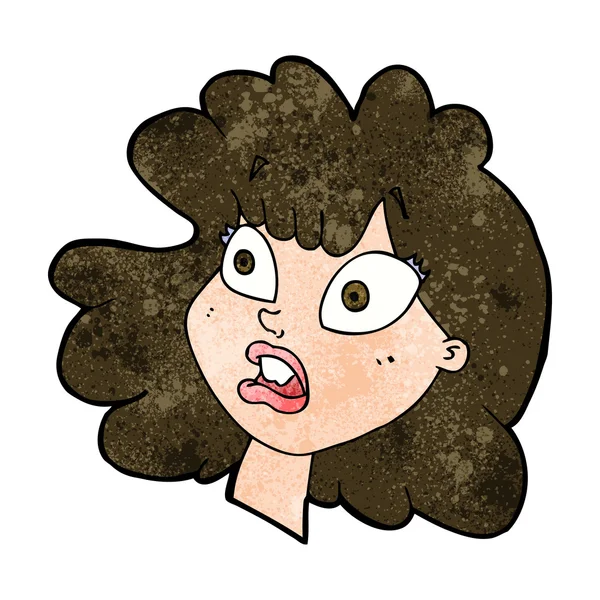 Karikatür kadın yüzü — Stok Vektör