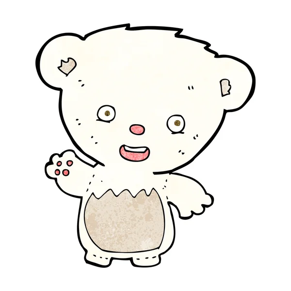 Desenho animado polar Bearcub acenando — Vetor de Stock