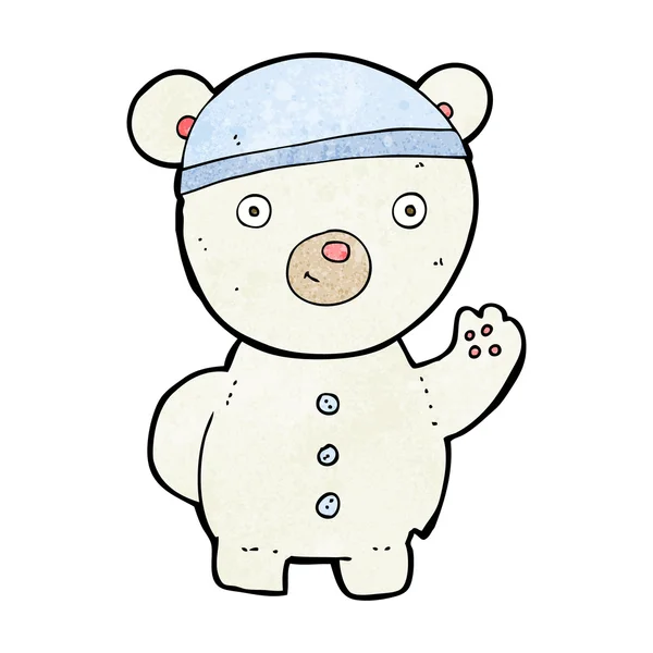 Filhote de urso polar desenhos animados — Vetor de Stock