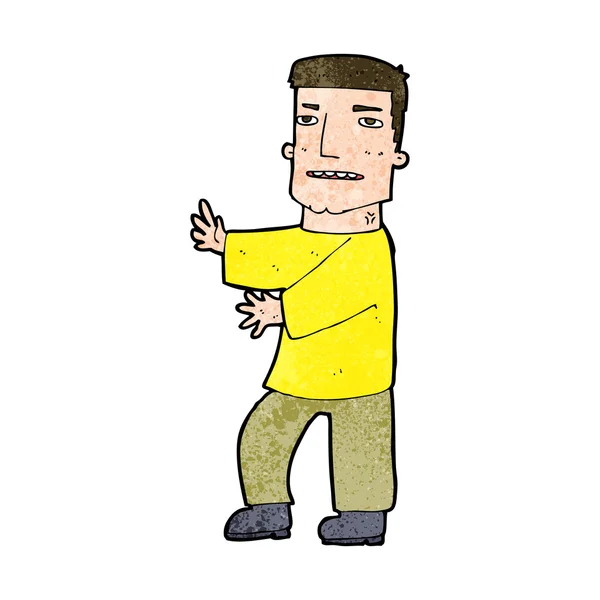 Uomo cartone animato gesticolando — Vettoriale Stock