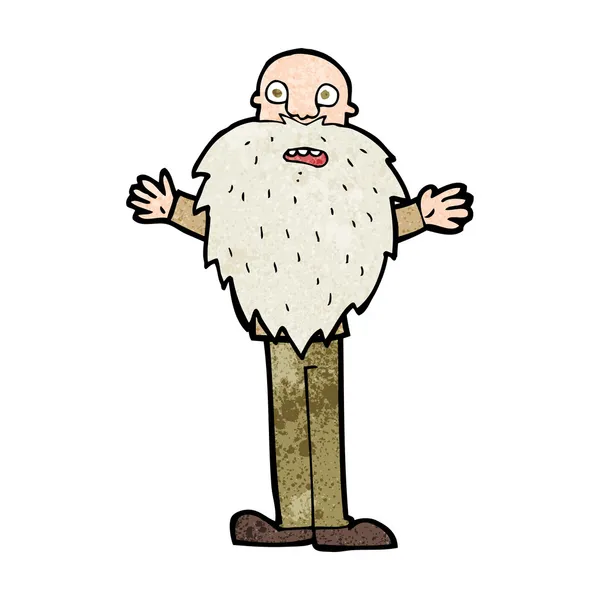 Cartoon bearded old man — Stock Vector