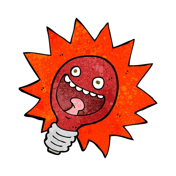 Cartoon red lightbulb — Stock Vector