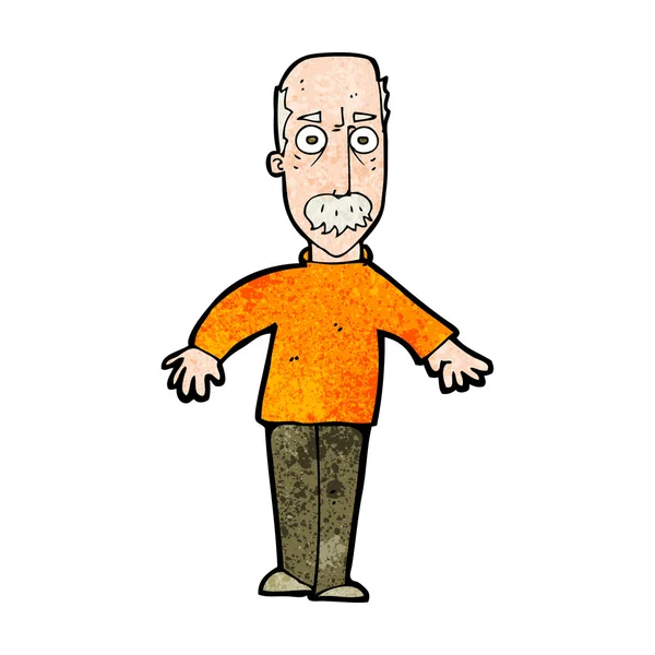 Dibujos animados hombre viejo molesto — Vector de stock